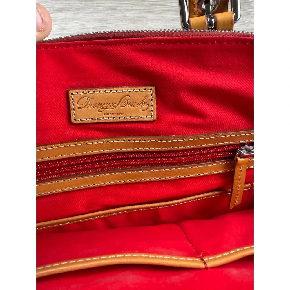 Dooney & Bourke Womens Pebble Grain Zip Zip Satchel Navy Blue Medium